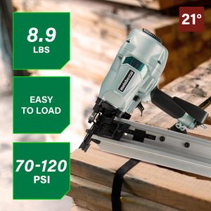 Clavadora Neumática de Plástico de 21 Pulgadas y 3-1/2 Pulgadas con Ajuste de Profundidad sin Herramientas, Punta de Garra, Herramientas de Enmarcado Personalizables OEM - Product Image 5