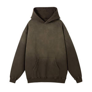 Sudadera con Capucha Oversize para Hombre, Personalizable ODM, Efecto Desgastado por el Sol, Sin Cordones, Diseño Nuevo, Lavado Ácido, Color Sólido, 100% Algodón - Product Image 5