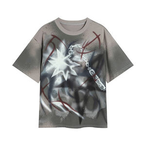 เสื้อยืดสตรีทแวร์พิมพ์ลาย 180gsm ทรงปกติ ผ้าฝ้าย 100% ซักแล้ว ใส่สบาย เป็นมิตรกับสิ่งแวดล้อม สำหรับผู้ชาย - Product Image 1