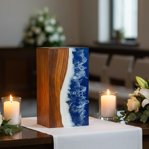 Urne funéraire en bois en gros pour les cendres humaines |   Urne funéraire haut de gamme pour adultes |   Souvenir pour enterré ou à poser à la maison - Product Image 3