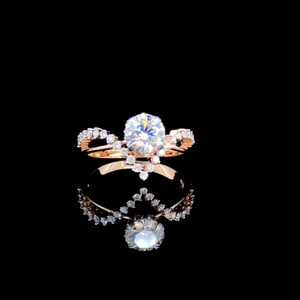 Anillo de Compromiso con Diamante Cultivado en Laboratorio de Corte Redondo, Oro Sólido de 14k, Certificado IGI, Anillo para Mujer - Product Image 3