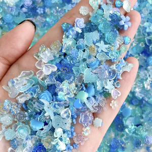 Accessoires pour ongles DIY en forme de fleur et de lune, style perle creuse, <span class=keywords><strong>rose</strong></span> mélangé, emballés en boîte, breloques de manucure pour ongles, vente chaude - Product Image 1