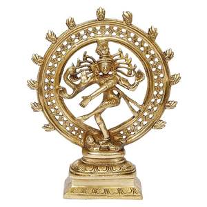 Lord Shiva Dancing sculpture Nataraja <b>statue</b> Brass Idol for Home Decor Puja Room Temple Showpiece by indo origin Handicrafts - Product Image 3