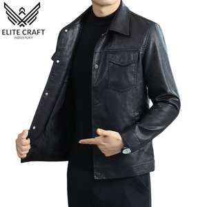 Chaqueta de Motociclista de Invierno para Hombre, Estilo Casual Urbano, 100% Cuero y Lona, Transpirable, Resistente al Viento, Venta al por Mayor, Nueva - Product Image 3