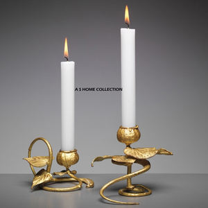 Porte-bougie de table en métal doré poli, tendance, exclusif, pour la décoration de la maison, du salon, des fêtes de Noël, des événements, cadeau de Noël - Product Image 3