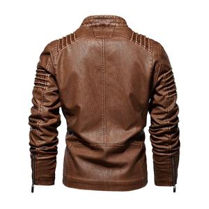 Veste pour homme Nouvelle veste en cuir pour homme Hiver Automne Veste de moto pour homme Chaude Mode Slim Vêtement d'extérieur Marque masculine Veste pour homme - Product Image 5