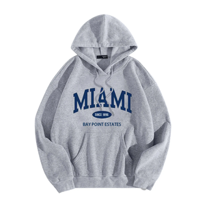 Sudadera con Capucha Miami Bay Point Estates para Hombre, Oversize, de Algodón French Terry, Casual, Otoñal, con Bolsillo - Product Image 6