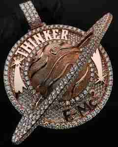 Vente chaude 14K Or Blanc Plaqué Rhodium Hommes Pendentif Unique Conception Personnalisée Coupe Laboratoire Diamant Rappeur Glacé Style Hip Hop - Product Image 1