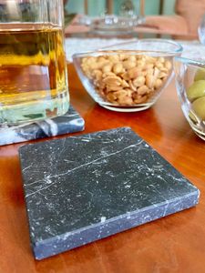 Handmade <b>Black</b> Marquina Marble <b>Coasters</b> Square Natural Stone Beer Mat Homeware - Product Image 5