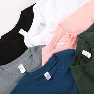 Fabricantes de ropa OEM 100% algodón 280g peso pesado impreso logotipo de la marca de talla grande camisetas casuales personalizadas de los hombres en blanco largo - Product Image 2