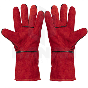 Gran descuento en pedidos a granel, guantes de trabajo de soldadura de alta resistencia, guantes de seguridad de cuero ignífugos y resistentes al calor para uso industrial - Product Image 2