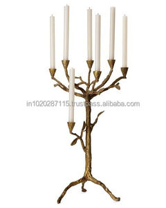 Elegantes candelabros de latón macizo de Estilo Vintage para configuraciones de bodas reales, iluminación nocturna romántica y decoración festiva para el hogar - Product Image 3