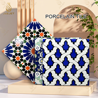 Foshan 300x300 Classique Marocain Fleur Imprimer Carreaux Conception Salle De Bains Carreaux De Porcelaine Art Carrelage Décoratif pour Sol et Mur