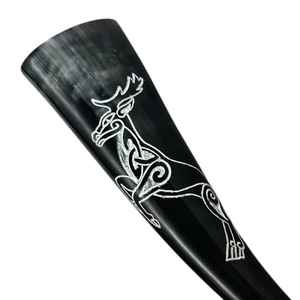 Corne de boeuf à boire polie Viking de bière avec support Meilleure qualité Fabricant indien Corne à boire Viking pour corne de boeuf à bière - Product Image 2