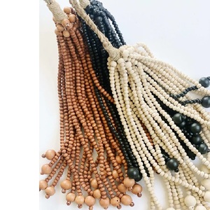 Modern Design Hand-Wrought <b>Wooden</b> <b>Beaded</b> <b>Curtain</b> Tie Backs with Tassel Luxury Home & Resort Hotels Decorative Accessories - Product Image 5