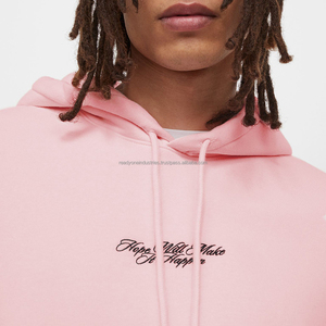 Sudadera con capucha de hombre de 100% algodón de peso pesado de marca personalizada de gran tamaño 350gsm-400gsm sudaderas con estampado digital bordado para invierno - Product Image 3