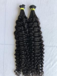Top Premium Quality Raw Indian Temple Remy Virgin 24'' Kinky <b>Curly</b> I Tip <b>Hair</b> Extensions Single Donor Wholesales Indian Supplier - Product Image 6