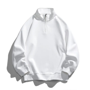 Sweat-shirt pour homme Sweat-shirt quart demi zippé en coton vierge Pull ras du cou avec logo sérigraphié Sweat-shirt personnalisé pour homme - Product Image 5