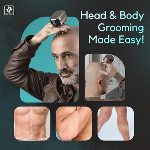 Afeitadora Eléctrica Recargable para Hombre, Agarre Cómodo, Accesorios de Viaje, Afeitadora para Cabeza Calva IPX7 para Uso en Seco y Húmedo, Kit de Aseo Corporal - Product Image 4