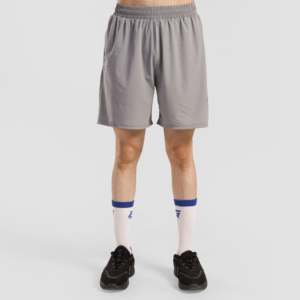 ARR X GAI Sporty Light Grey Gym Shorts <b>Mid</b> Waist Elastic Closure Polyester Jogger Shorts with Logo Embroidery Hot Styles - Product Image 2