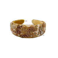 Bandeau en strass baroque perlé fait à la main bandes de cheveux de couleur unie pour femmes filles accessoires de cheveux de fête élégants pour vêtements de fête