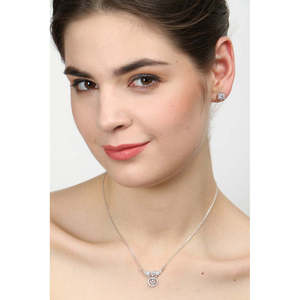 Ensemble collier et boucles d'oreilles pendantes Aria en argent sterling 925 plaqué rhodium, bijoux fins, cadeau pour femmes et filles, avec chaîne incluse - Product Image 4