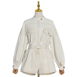 Traje informal a rayas para mujer, los mejores bolsillos de un solo pecho, camisas de manga larga, pantalones cortos de cintura alta, conjuntos femeninos, ropa de playa para mujer - Product Image 6