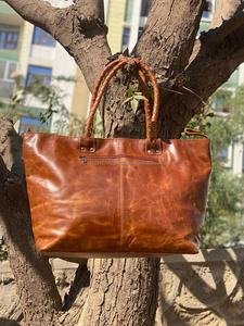 Bolso de mano de piel auténtica hecho a mano para mujer, bolsa de compras elegante, informal, grande, el mejor regalo - Product Image 5