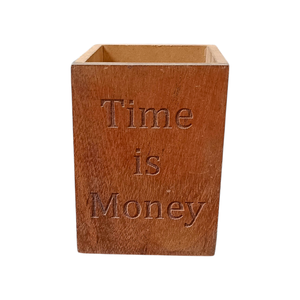 Porte-crayons en bois écologique, boîte de rangement, design Art Déco, multifonctionnel, gain de place, pour bureau, école, fournitures de bureau - Product Image 1