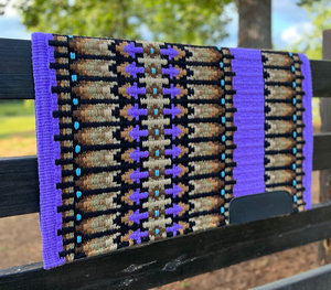 Western Show Horse Saddle Blanket Diseño de Nueva Zelanda Manta de sillín de lana hecha a mano Top Wool Saddle Pad Size - Product Image 2