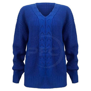 Pulls d'hiver pour femmes de haute qualité sur mesure de couleur unie, style décontracté le plus vendu avec décoration à motif tricoté, taille libre - Product Image 3