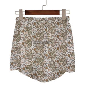 Shorts en coton pur imprimés à la main 100% coton, imprimé paisley, shorts enveloppants faits à la main, pantalons en coton - Product Image 6
