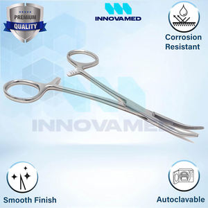 Las abrazaderas curvas 5,5 con mordazas semidentadas hacen su propio producto popular con soporte en línea Instrumentos quirúrgicos de bloqueo recto - Product Image 6