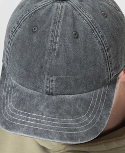 Casquette de baseball 5 panneaux noire et grise pour homme, qualité supérieure, douce, délavée, respirante, imperméable, avec rivets, motif uni, impression numérique - Product Image 4