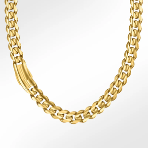 Collar chapado en oro amarillo sólido con diseño de cruz y corazón Joyería de moda con perla para hombres - Product Image 3