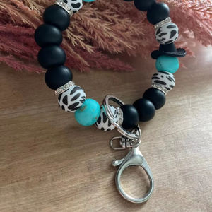 Llavero de piedra cónica, llavero de cuentas de piedras preciosas de cristal curativo, llavero de cristal, accesorio de bolsa, regalo para mamá/amigo-YF2212 - Product Image 1