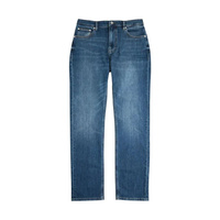 Jean en denim polyvalent pour femme, coupe droite mi-longue, décontracté - Écologique, respirant, design vintage uni, broderie légère, été