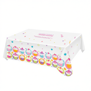 Mantel de Plástico para Fiestas, Diseño de Cupcakes Pastel, 1.2X1.8M, 2 Piezas por Bolsa - Product Image 2