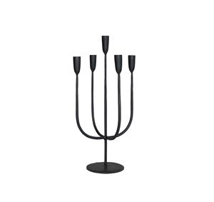 Bougeoir moderne en métal noir pour bougeoir minimaliste pour la décoration intérieure rustique et naturelle Artisanat - Product Image 1