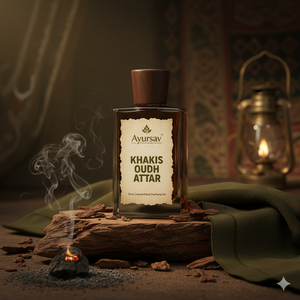 AYURSAV Khakis Oudh Attar Aceite de perfume árabe de larga duración con notas almizcladas amaderadas para hombres Botella de aluminio Vida útil de 10 años - Product Image 2