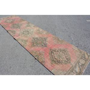 Vintage Red Green Turkish Wool Rug 33' X 12.8' Large Area Rectangle Patchwork Design for Entryway 10mm Latex for Teenagers - Product Image 2