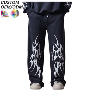 Pantalon décontracté et professionnel pour homme grande taille, taille mi-haute, prêt pour l'hiver, respirant, imprimé, 100% coton, logo personnalisé, OEM ODM, coupe ample - Product Image 3