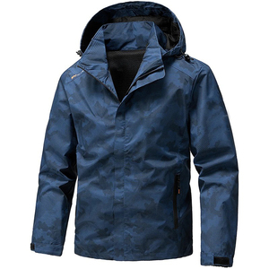 Veste de randonnée coupe-vent imperméable et respirante unisexe OEM Manteau solide Coupe régulière Poche zippée BAS quantité minimale de commande - Product Image 1