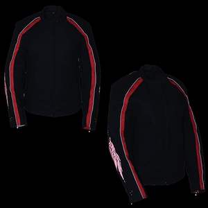 แจ็กเก็ตผ้าทอสีดำมีกระดุมและปีกสำหรับผู้หญิงมีซิปปิดสำหรับฤดูหนาวขนาดใหญ่พิเศษตามสั่ง - Product Image 4