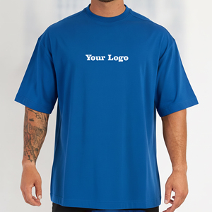 Camiseta de Algodón 100% con Logotipo Personalizado al por Mayor, Acabado Lavado, Cuello Redondo, Corte Holgado, Transpirable, Estilo Hip Hop para Hombre - Product Image 1