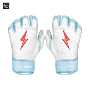 Gants de frappe de baseball professionnels Bruce Bolt de qualité supérieure en cuir fendu antidérapant avec logo personnalisé imprimé - Product Image 6