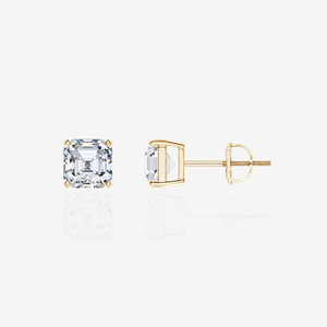 ต่างหูเพชรทรงแอสเชอร์คัท ทองคำ 18k - Product Image 1