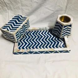 Super qualité électrique nacre bleu Zig Zag Design bougie chauffe-plateau brûleur ensemble fait à la main pour les amoureux de Bakhoor - Product Image 5
