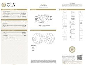 B2B D'Vins Bijoux GIA Certifié Lâche Diamant Blanc 1.00 CT Naturel rond H Couleur FL FLOW Pureté EX Coupe Polie - Product Image 2