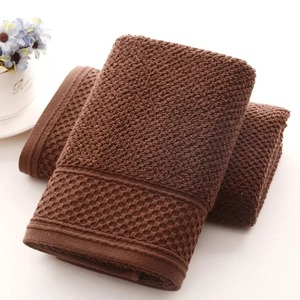 Ensemble de serviettes de bain en coton gaufré marron, couleur unie, rectangulaires, pour usage domestique, taille adulte - Product Image 4